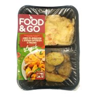 Мясо по-французски с печёным картофелем и грибами, охлажденное, 250 г