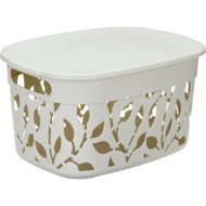 Коробка «Idea» Флора, М2362, белый ротанг, с крышкой, 5.5 л