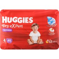 Подгузники-трусики детские Huggies Dry eXpert, размер 4, 9-14 кг, 40 шт