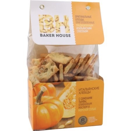 Хлебцы Baker House Итальянские, с семенами тыквы, 250 г