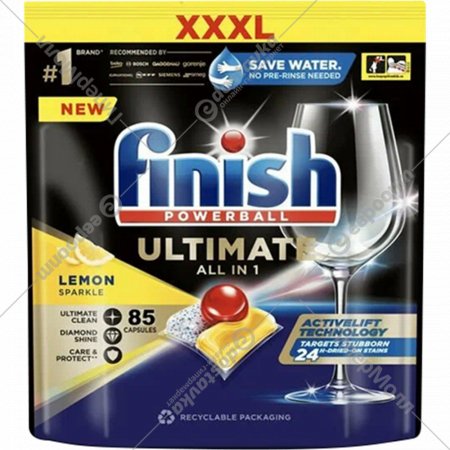 Таблетки для посудомоечных машин «Finish» Powerball All in 1 Power Ultimate Lemon, 85 шт