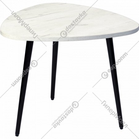 Журнальный столик «Millwood» Лофт СТ-9, ЛДСП дуб белый крафт/металлокаркас черный, 60х58х48.6 см