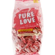 Конфеты «Konti» Pure Love, со вкусом сливки с клубникой, 1 кг, фасовка 0.4 - 0.5 кг