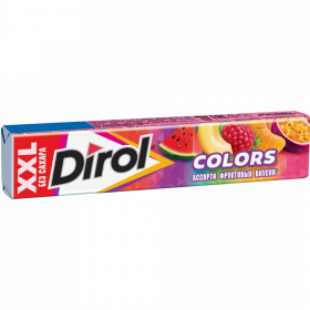Же­ва­тель­ная ре­зин­ка «Dirol» Fruit XXL, ас­сор­ти фрук­то­вых вкусов, 19 г