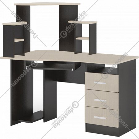 Компьютерный стол «Стендмебель» №1, дуб белфорт/венге