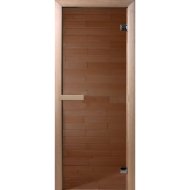 Дверь для бани и сауны «Doorwood» бронза, коробка хвоя, 180х70 см