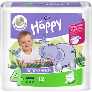 Подгузники детские «Bella Baby Happy» размер Maxi , 8-18 кг, 12 шт