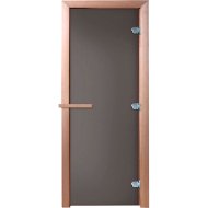 Дверь для бани и сауны «Doorwood» Затмение, графит матовый/листва, 190х70 см
