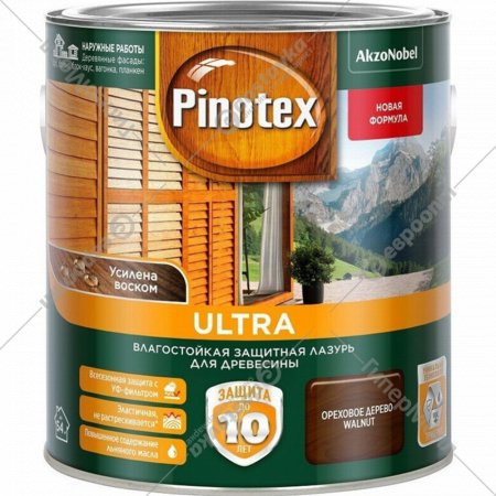Пропитка для древесины «Pinotex» Ultra, орех, 5197561, 2.7 л