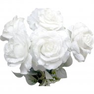 Искусственный цветок «Faktor» Роза распущенная, № 503, AJ94521, заснеженная, 75 см