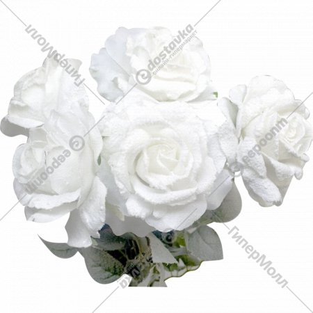 Искусственный цветок «Faktor» Роза распущенная, № 503, AJ94521, заснеженная, 75 см