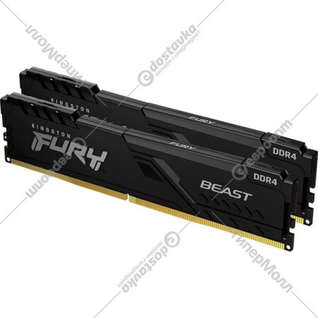 Оперативная память «Kingston» DDR-4 32GB (2x16GB) PC4-28800, FURY Beast KF436C18BBK2 32