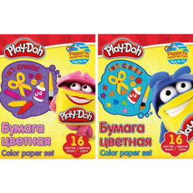 Набор цветной бумаги «Play-Doh» А4, PD1/2-EAC, 16 цветов, 16 л