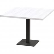 Обеденный стол «Millwood» Хельсинки, ЛДСП дуб белый крафт/черный металлокаркас, 90х90х75 см