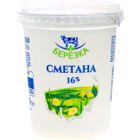 

Сметана "БЕРЕЗКА" (16%, пс/с) 380 г