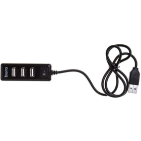 USB-хаб «Buro» BU-HUB4-0.5L-U2.0, 4 порта, черный