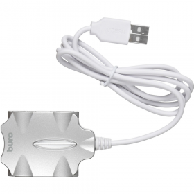 USB-хаб «Buro» BU-HUB4-0.5-U2.0-Candy, 4 порта, се­реб­ри­стый