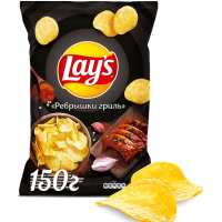 

Чипсы рифл."LAY'S"(ребрышки гриль)150г