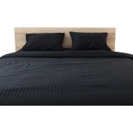 Комплект постельного белья «AksHome» 111 017, 2-спальный, премиум сатин-страйп, черный