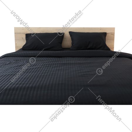 Комплект постельного белья «AksHome» 111 017, 2-спальный, премиум сатин-страйп, черный