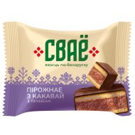 Пирожное Сваё с творогом, печеньем и какао, 24%, 75 г