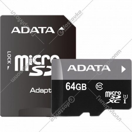 Карта памяти «A-data» Premier microSDXC 64GB, AUSDX64GUICL10-RA1