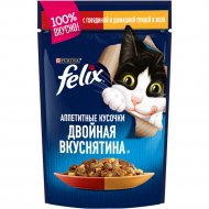 Корм для кошек «Felix» с говядиной и домашней птицей в желе, 85 г