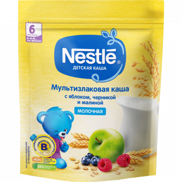 Каша сухая молочная «Nestle» мультизлаковая, яблоко-черника-малина, 220 г