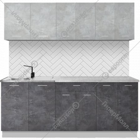 Кухня «Артём-Мебель» Лана, СН-113, 2.0 м, бетон спаркс лайт – бетон спаркс