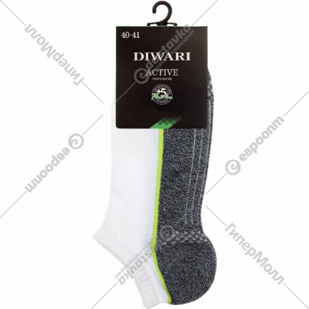 Носки мужские «DiWaRi» Active белые-темно-серые, размер 29