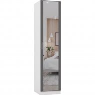 Шкаф «ИнтерМебель» МР-03, 420, 1 зеркало, белый/графит серый