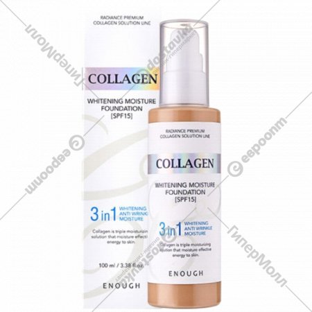 Тональная основа «Enough» Collagen Whitening, SPF15, №21, 100 мл