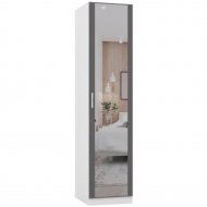Шкаф «ИнтерМебель» МР-03, 600, 1 зеркало, белый/графит серый