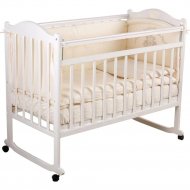 Кроватка для младенцев «Incanto» Pali с мишкой, колесо/качалка, белый