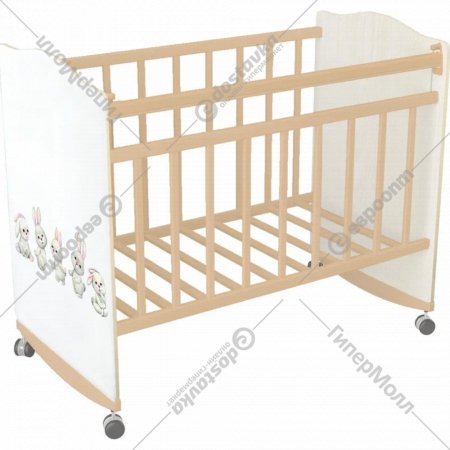 Кроватка для младенцев «INDIGO» My Dream Зайки, белый
