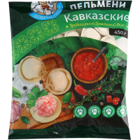

Пельмени"КАВКАЗСКИЕ"0.45кгх10шт