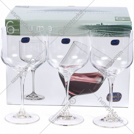 Набор бокалов для вина «Bohemia Crystal» Uma, 6 шт, 490 мл