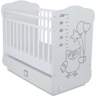 Кроватка для младенцев «СКВ» 412001-2, сова серый/белый