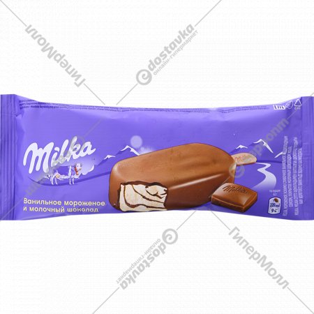 Мороженое «Milka» ванильное с шоколадным соусом, 62 г