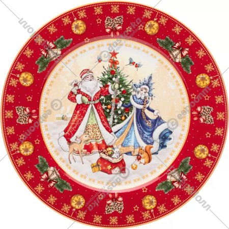 Тарелка «Lefard» Дед Мороз и Снегурочка, 85-1717, красный, 21 см