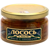 

Лосось филе с овощами(в масле ст/б)190г