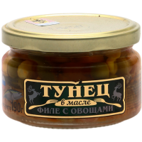 

Тунец филе с овощами в масле(ст/б)190г