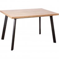 Обеденный стол «Listvig» Hagen 140, дуб канзас/чёрный, 69938, 180х85 см