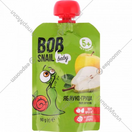 Пюре фруктовое «Bob Snail» яблоко-груша, 90 г