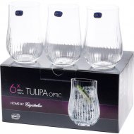 Набор стаканов «Bohemia Crystal» Tulipa optic, 25300/36/450