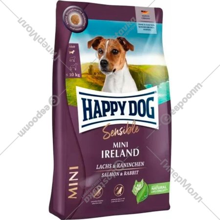 Корм для собак «Happy Dog» Sensible Mini Ireland, 61221, лосось/кролик, 10 кг