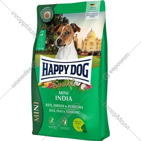 Корм для собак «Happy Dog» Mini India, 61246, рис/горох/куркума, 800 г