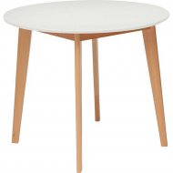 Обеденный стол «БалиМебель» Боско, белый + натуральный, 75х90х90 см