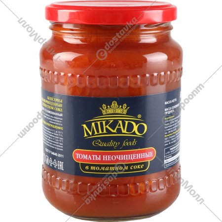 Томаты консервированные «Mikado» неочищенные, в томатном соке, 720 мл