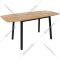 Обеденный стол «Listvig» Лион, дуб/черный, 74641, 152х70 см